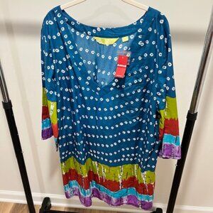 Festival Breeze Polka & Tie-Dye Cotton Top